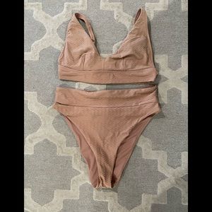 Aerie mauve swimsuit high waisted size m